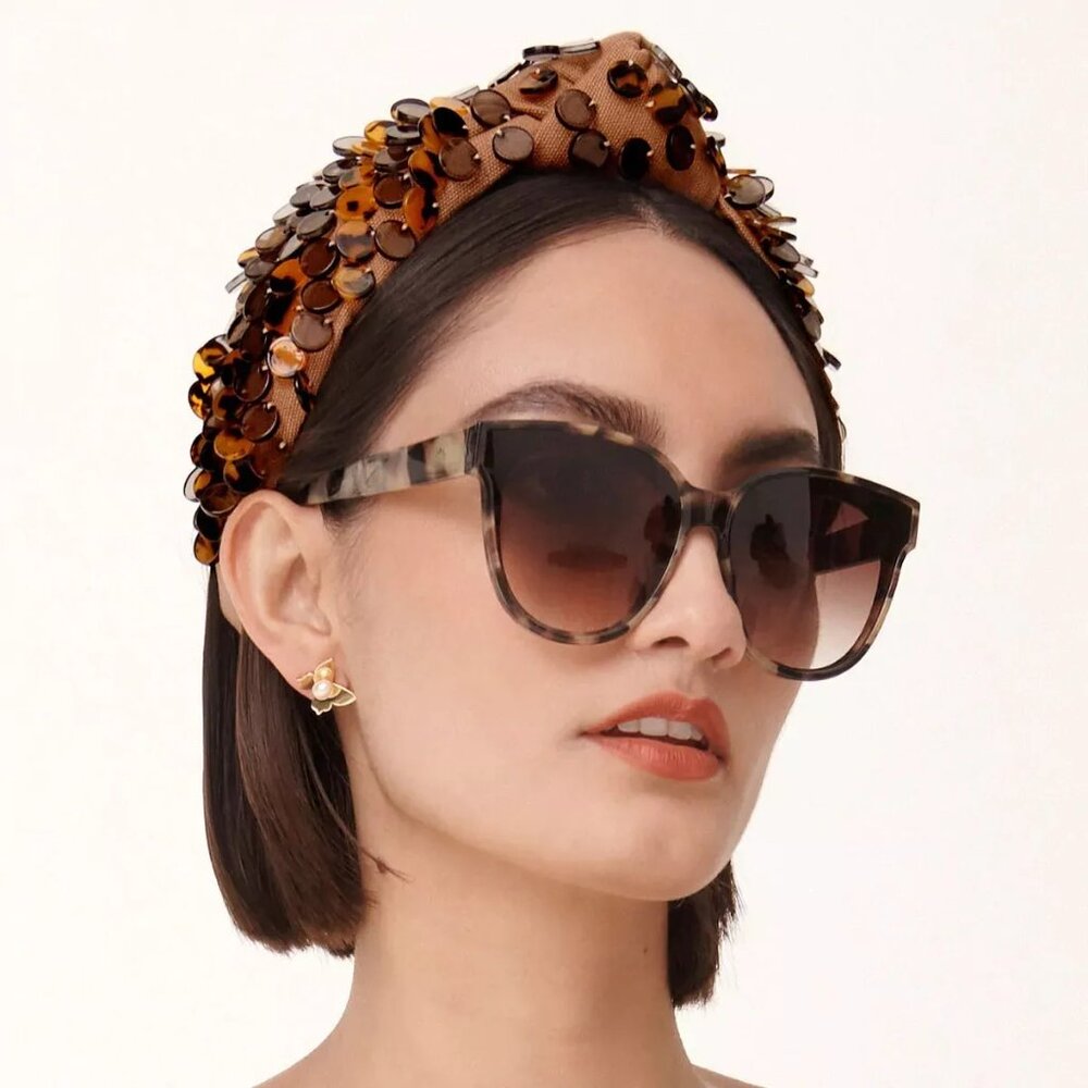 LELE SADOUGHI Tortoise Brooklyn Sunglasses Tortoise Oversized New